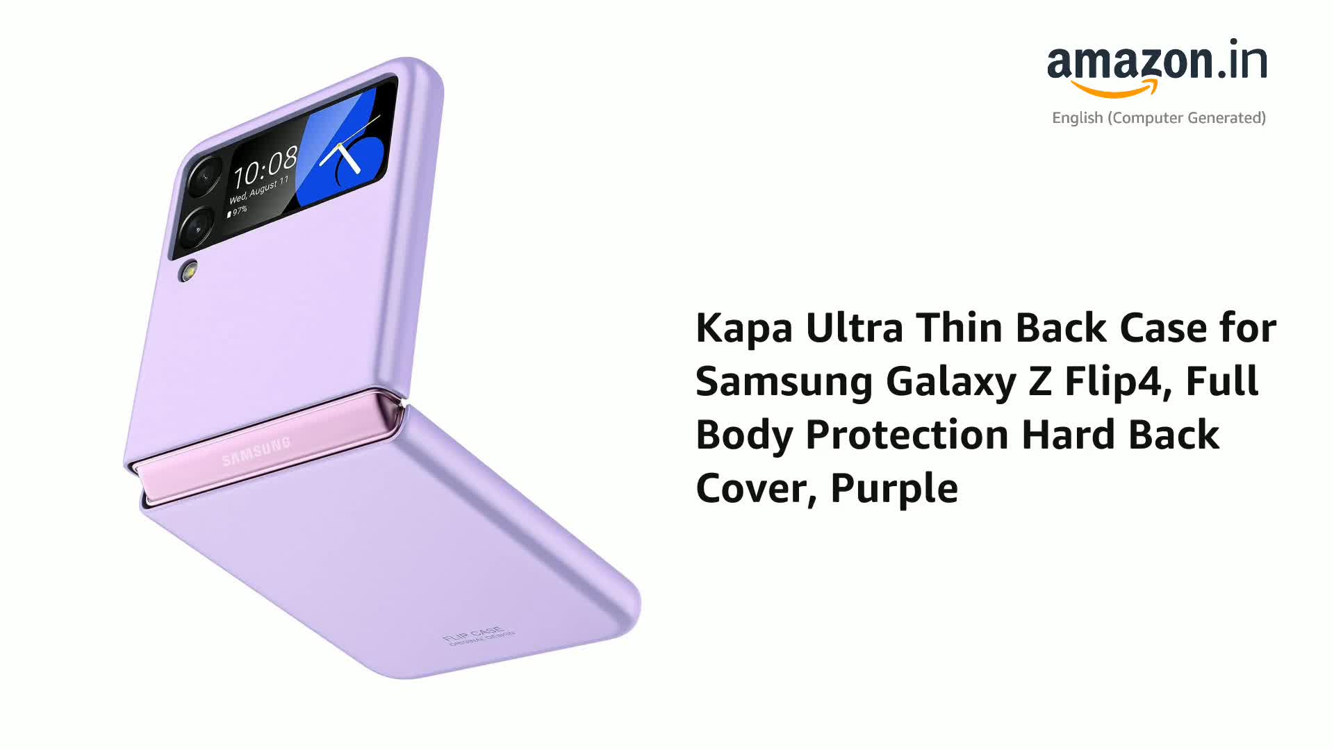 Kapa Ultra Thin Back Case for Samsung Galaxy Z Flip4, Full Body
