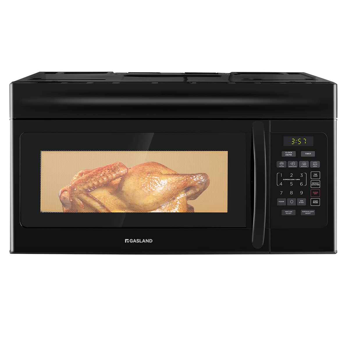 GASLAND 1.7 Cu.ft. Over the Stove Microwave, 30 Inch Over the Range Microwave with 10 Power Levels, One Touch Cooking, 300 CFM,1000W, LED, Turntable, Sensor Cook, Over The Stove Microwave Oven, Black