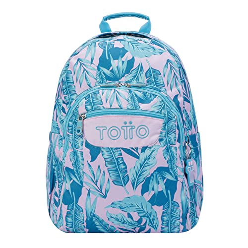TOTTO Mochila escolar adaptable a carro plantas tropicales - Acuareles