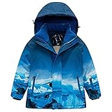HANHJ Skianzug Der Kinder Winter-Schneeanzug Winddicht wasserdichte Skijacke Für Snowboarden Winter Schnee-Gebirgssport Für Chritmas Geschenk,B-140CM