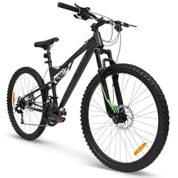 Huffy Mountainbike Bicicleta de montaña Marker 26 ...: ¡Te esperan aventuras en la nueva bicicleta de montaña Huffy Marker 26"! Perfecta bicicleta de montaña de 21 velocidades Adecuado para ciclistas desde aproximadamente 13+ años hasta adultos a partir de 153cm. La suspensión total aumenta el confort y ...