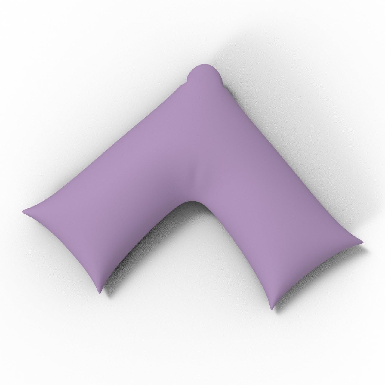 Flannel V Shaped Pillowcase Cover Only 100% Brushed Cotton Non-Allergenic Easy Care Washable Thermal Soft V Pillow Covers (74cmx34cm). (Lilac)