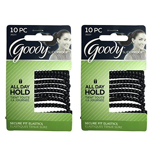 Goody StayPut Slide Proof Elastics ([4 millimeters), [Black], (10 Count]) ([2 Packs)