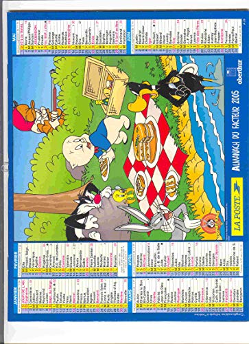 LA POSTE ALMANACH 2005 - Dibujos animados de Looney Tunes Titi Gros MINET Bunny