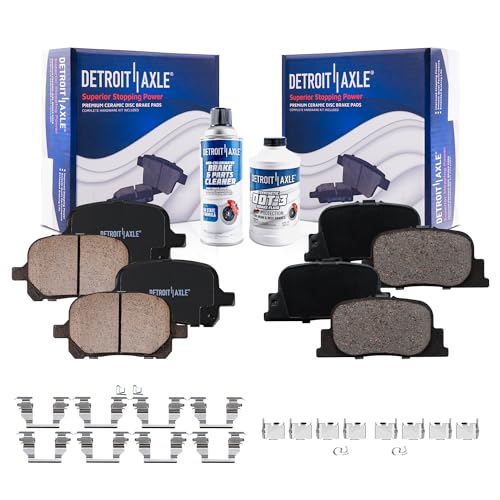 Image of Detroit Axle - Brake Pads for 2000-2001 Toyota Camry Lexus ES300, Front and Rear Ceramic Brake Pads w /Hardware Replacement