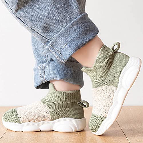 Children Shoes Fashion Thick Soled Breathable Sneakers Baby Toddler Shoes Mesh Children Solid Shoes for Girls Size 8 (Green, 5.5 Infant)3