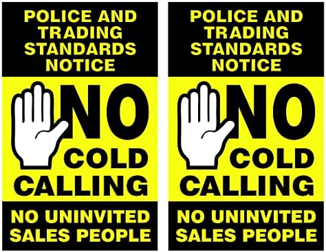 Home Décor Plaques & Signs 2 X No Cold Callers Canvassers Salesman Front Door Si