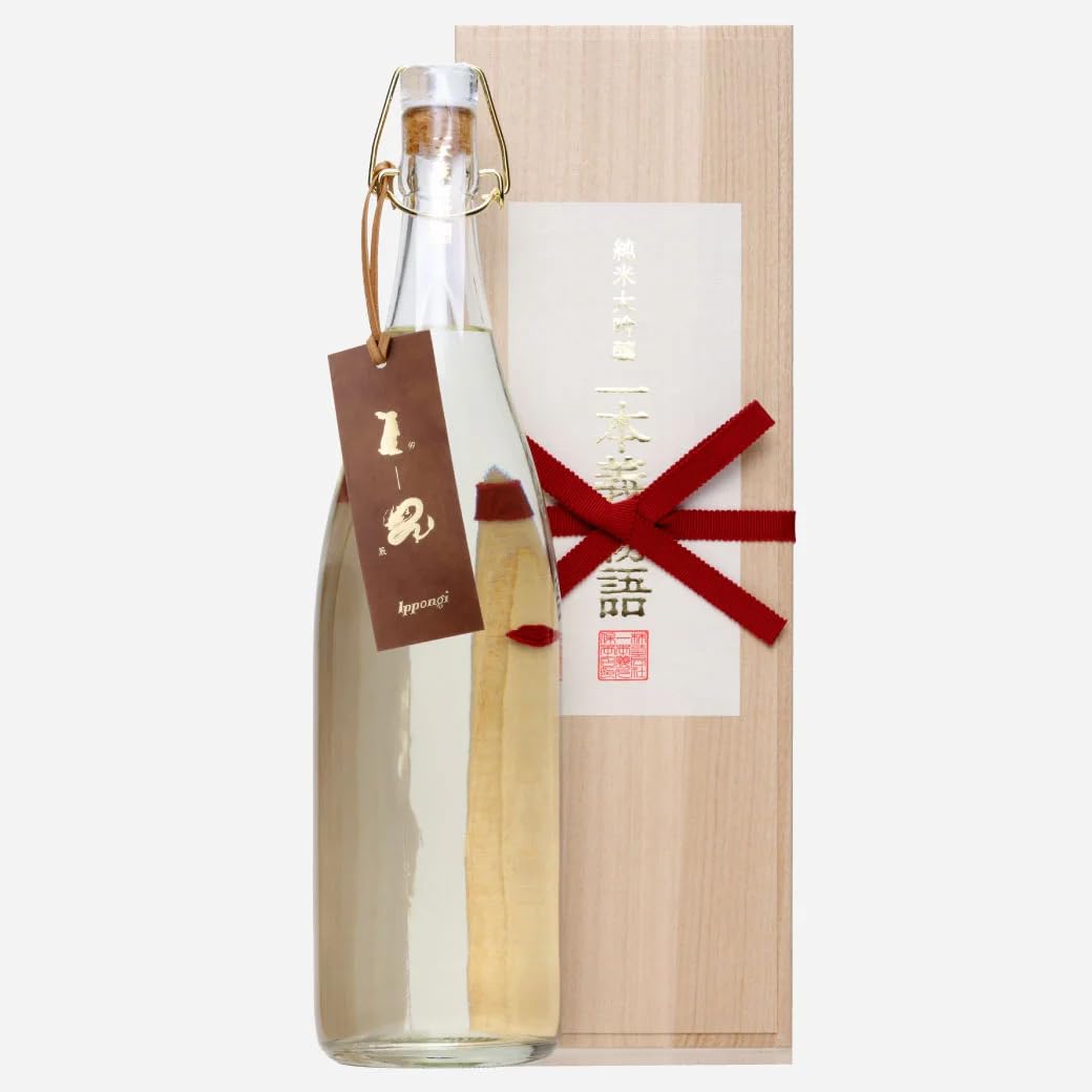 Amazon.co.jp: 一本義 限定仕込 純米大吟醸 一本義物語 1800ml(木箱入