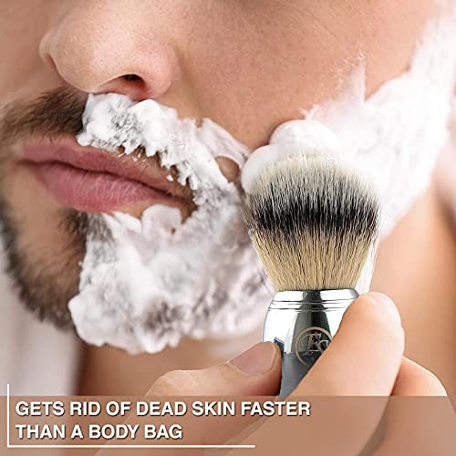 Escova de barbear para homens, metal cromado puro texugo melhor pincel para barbear pessoal e profis