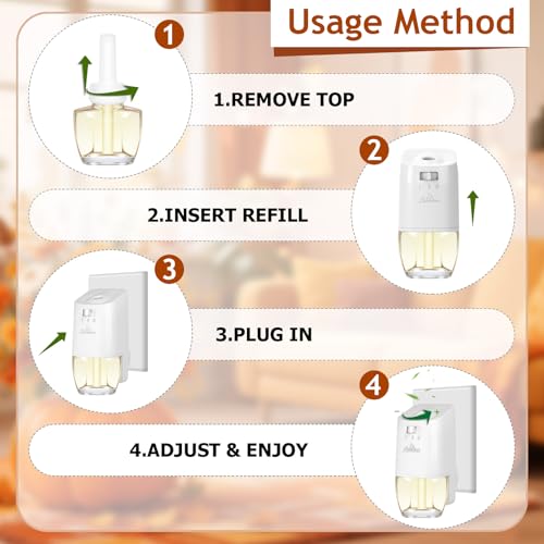Image of Plug In Air Freshener Starter Kit for Home, 12 Refills + 1 Warmer | Hawaiian, Jasmine & Fresh Cotton Summer Scents for Bathroom, Compatible with Air Wick & Glade, Not Include Glade Plus
