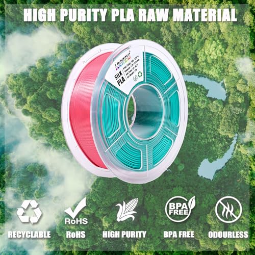 Image of PLA Filament 1.75mm, Silk PLA 3D Printer Filament, Dual Color Filament - Pink and Sky Blue 1.75 PLA Filament- 2 in 1 Coextrusion 3D Filament PLA 1.75 + /- 0.02mm, Fit to AMS, 1kg /Spool