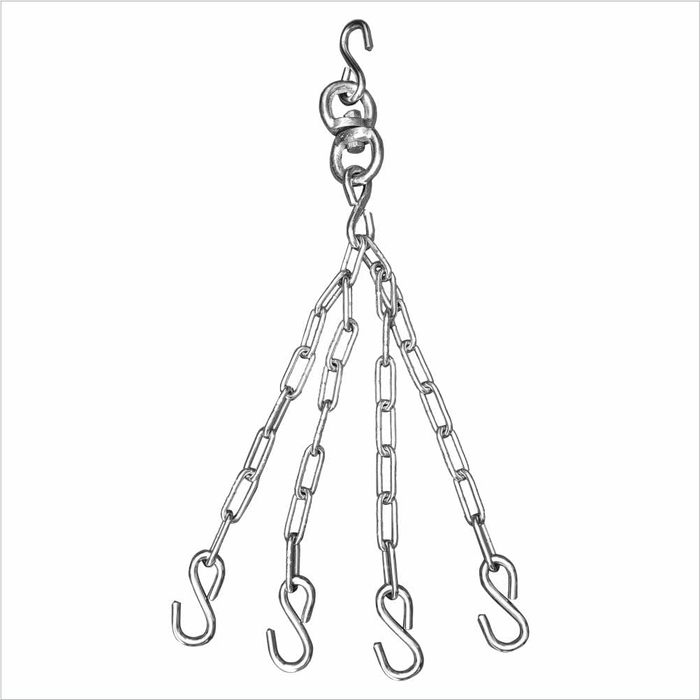 De Jure Fitness Heavy Duty Rust-Proof Stainless Steel Hanging Chain for Punching Bag | 360° Swivel Hook, Durable Links for Boxing, MMA & Gym Training | Supports Heavy Bags Indoors & Outdoors