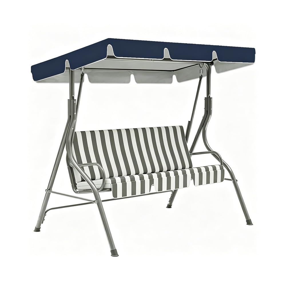 BEWEGNLNHK Waterproof Patio Swing Canopy Replacement Cover 2 3 Seater Porch Swing Canopy Replacement Top Cover Outdoor Swing Cover For Garden Porch Hammock(Dark Blue,164x114cm/65x45in)