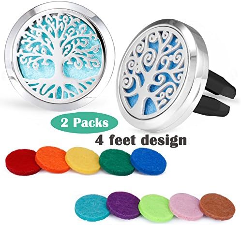 Car Fragrance Essential Oil Prume Diffuser Vent Clip with Felt Pads (2 Trees with 4 Feets)