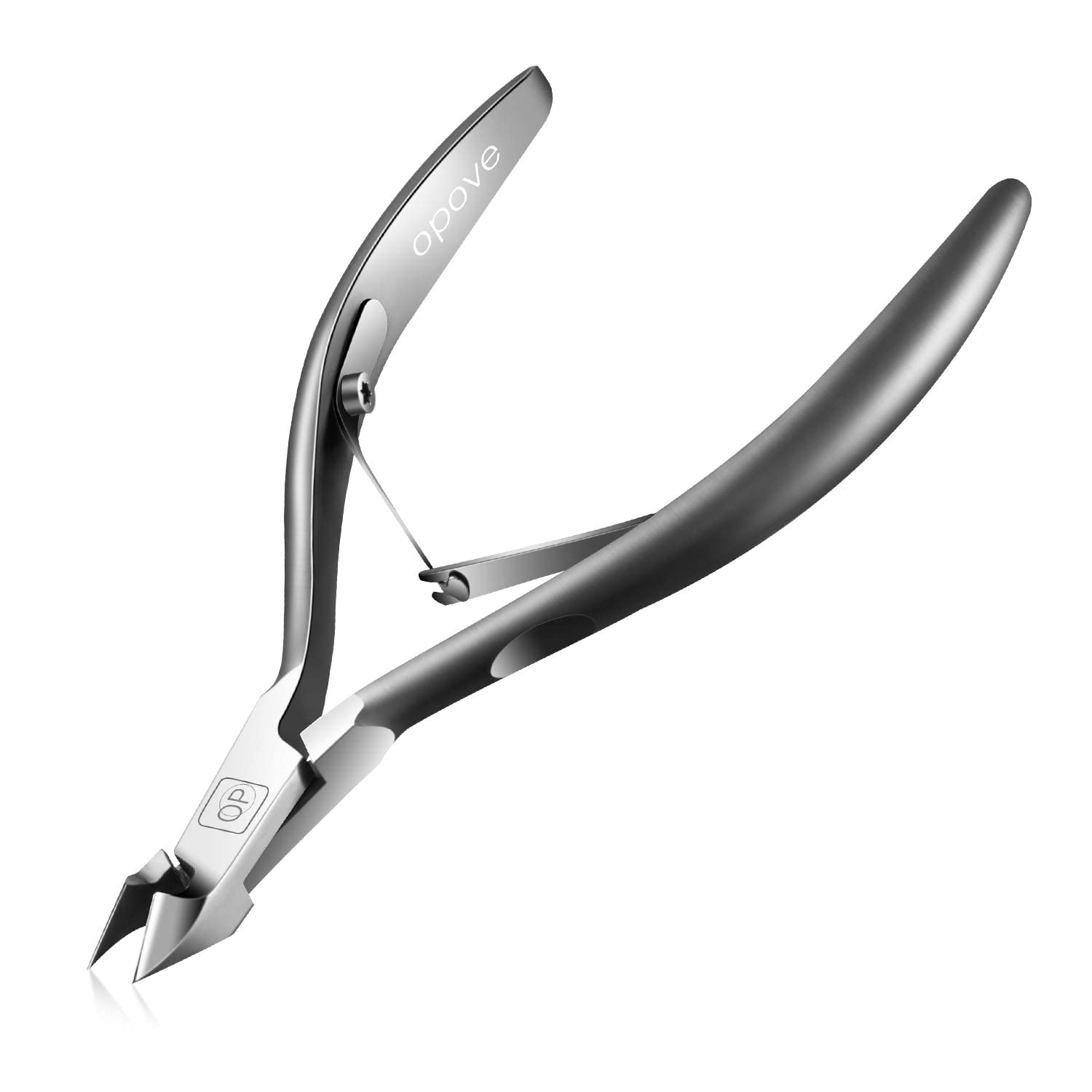 opove Cuticle Nippers 1/2 Jaw Extremely Sharp Cuticle Trimmer Scissors Stainless Steel Nail Clipper Cutter Remover Pedicure Manicure Tool, X7, Space Grey