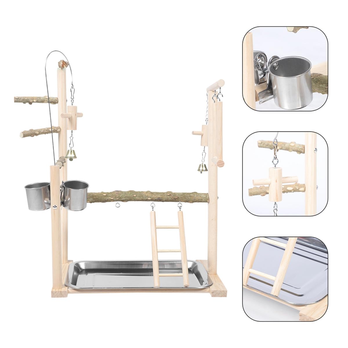 Abaodam Supporto Gioco per Pappagalli in Plastico, Design Multifunzione | Pavimento Autoportante, Stile Minimalista ed Elegante, per Calopsitte e Parrocchetti, con Pratico Spazio Contenitivo