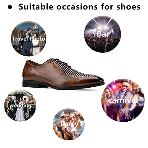 Meijiana Men's Oxfords Luxury Oxford Shoes For Men Business Casual Shoes Men's Lace-Up Fashion Shoes, Brown-06,11 Us #TOP3