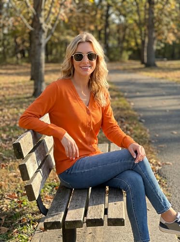 Image of VIISHOW Women Long Sleeve Button Down V Neck Lightweight Basic Knit Sweater Cardigan
