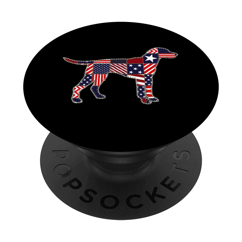 Dalmatian Dog Lover 4th July Patchwork American Flag Women PopSockets Swappable PopGrip