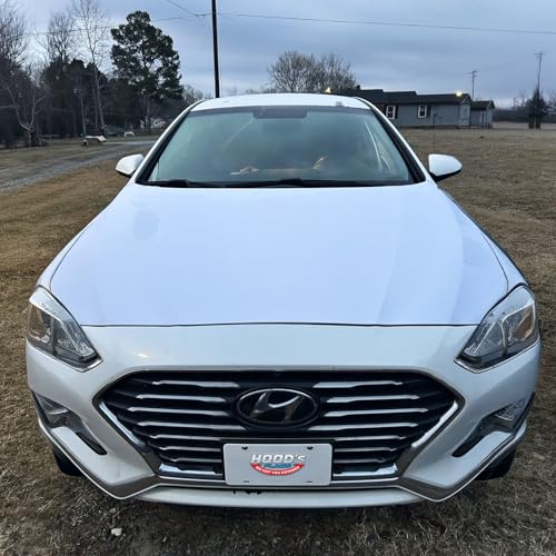 Image of [Hood's Flags] Solid White Car Hood Cover 63 inchx47 inch (160x120cm) - Universal Fit for Cars, SUVs, or Pickup Trucks - Stretch Polyester Spandex - Weather-Resistant with Secure Fasteners