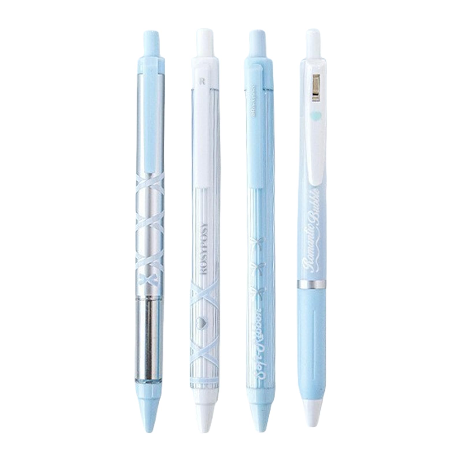 4Pieces Ribbon Gel Pen 0.5MM Tip Retractable Gel Quick Drying Journaling for Writing Noting Journaling Journal Pens