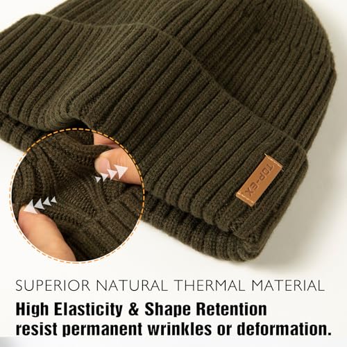 Image of TOP-EX DryKnit Waterproof L /XL /XXL Winter Fleece Lined Beanie Hat for Men Women Warm Knit Watch Skull Cap Cold Weather