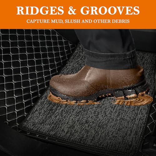 Image of CONTINENTAL [Butterfly 7D Car Mats] Luxury 7D Car Floor Mats for Venue (2023-2025) || Scratchproof & Waterproof 7D Car Mats || Color - Black & Silver