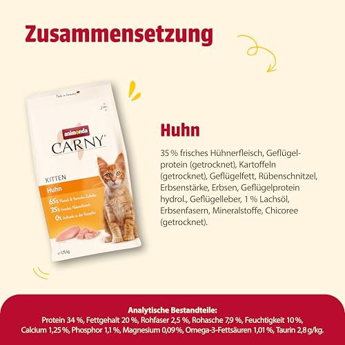 animonda Carny Katzen Trockenfutter für Kitten mit Huhn (1 x 350g), Kittenfutter trocken für wachsende Katzen ohne Zucker und Getreide mit Hühnerfleisch und Taurin 3