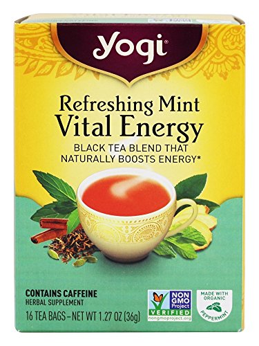 Yogi Tea, Refreshing Mint Vital Energy, 16 Count (Pack of 6)