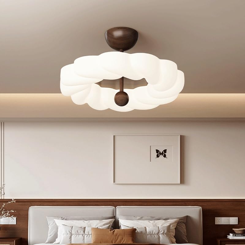 Plafonnier LED trois couleurs dimmable en noyer crème - 3