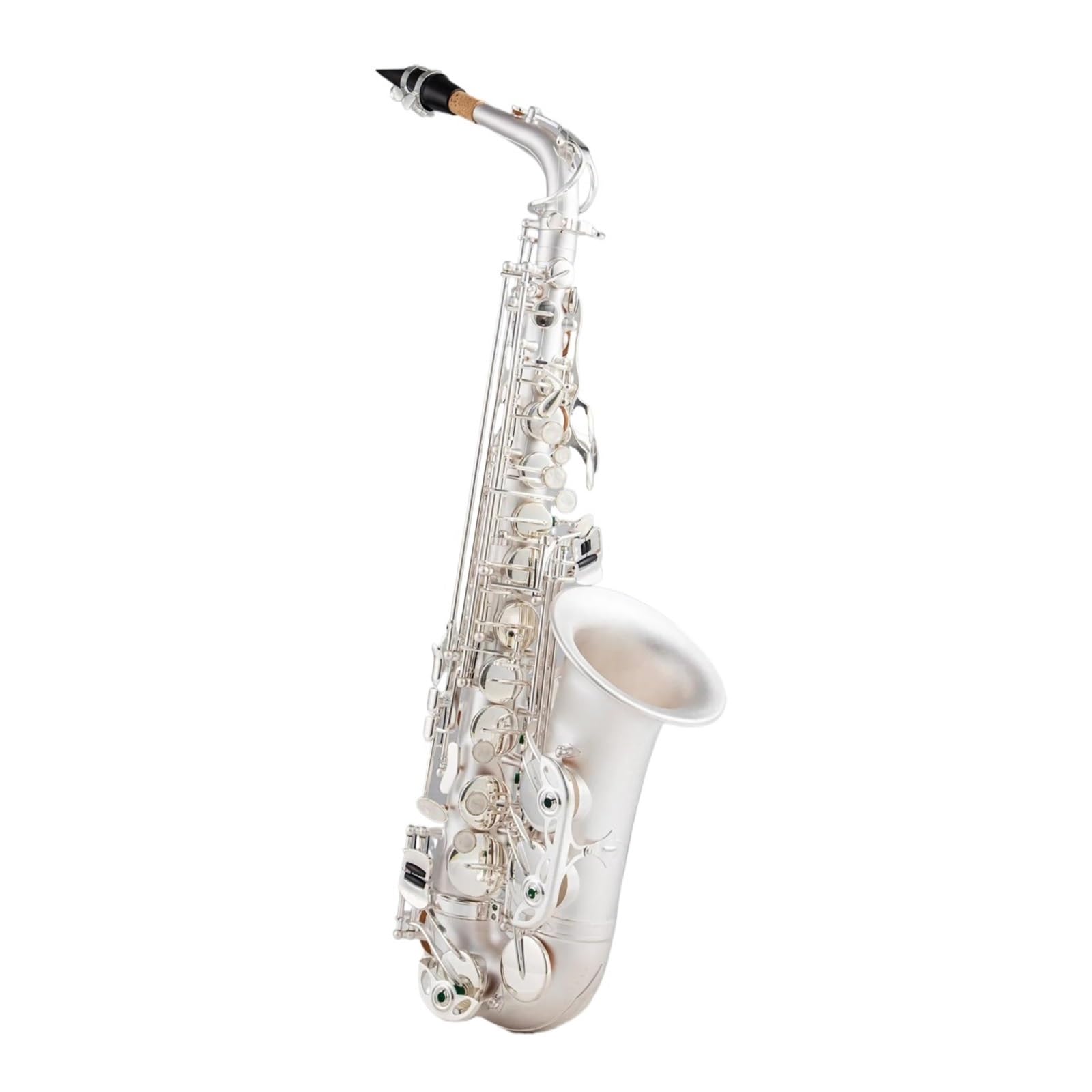 Saksofon Altowy Eb Tune Mosiądz Posrebrzany Sax E Płaski Instrument Muzyczny Z Ustnikiem W Obudowie profesjonalny Saksofon (Color : 01)