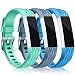 Konikit Fitbit Alta HR and Bands, Soft Replacement Wrist Band Accessory with Secure Watch Clasp, Diamond Texture, Turquoise / Teal / Slate, Pack of 3
