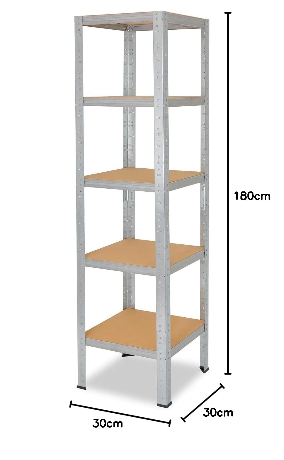shelfplaza® Home Estantería galvanizada 180x30x30cm con 5 baldas