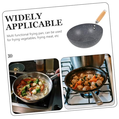 Wok pequeño estilo japonés hierro para cocinar antiadherente miniatura 7