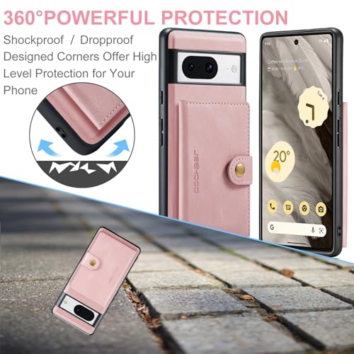 Étui portefeuille Google Pixel 8 magnétique 2 en 1 détachable avec porte-cartes