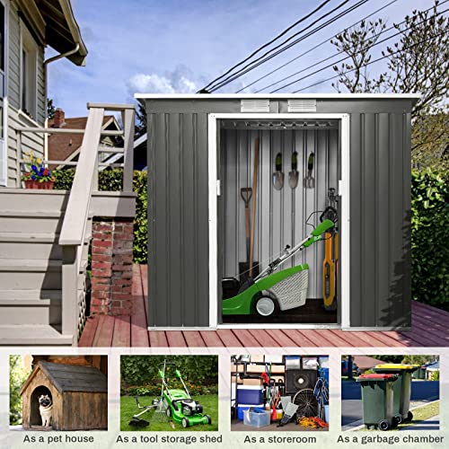 Metall Gerätehaus, Metallschuppen,203 x 183 x 117 cm Gartenhaus Schuppen mit Schiebetür, 4m³, Zur Aufbewahrung von… – Bild 8