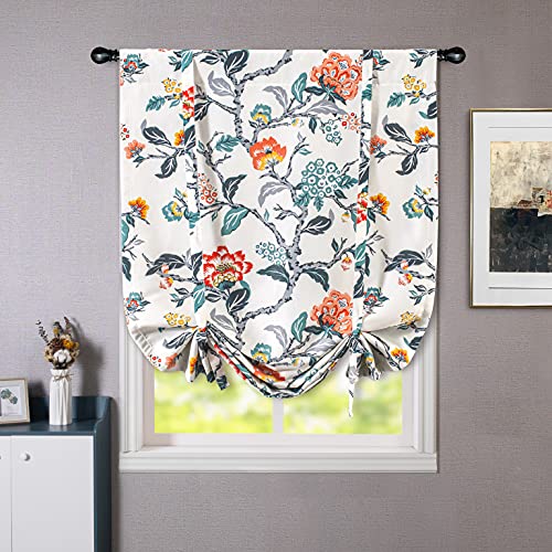 DriftAway Ada Floral Botanical Print Flower Leaf Lined Thermal Insulated Room Darkening Blackout Tie...