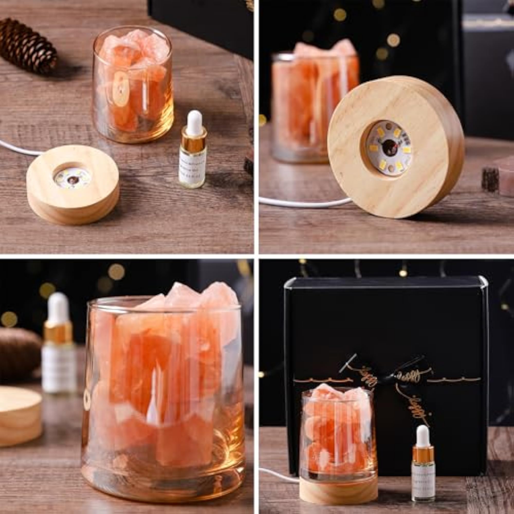 Himalayan Salt Stone Lavender Essential Oil Diffuser Gift Set