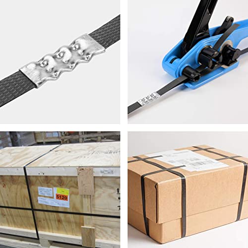 Idl Packaging Open (Snap-On) Seals Of 1.25" Length For 1/2" Strap Width Polypropylene (Pp) Strapping (Pack Of 100) - Strong Metal Clips With Superior Holding Power, Pp-O-12-M #TOP5