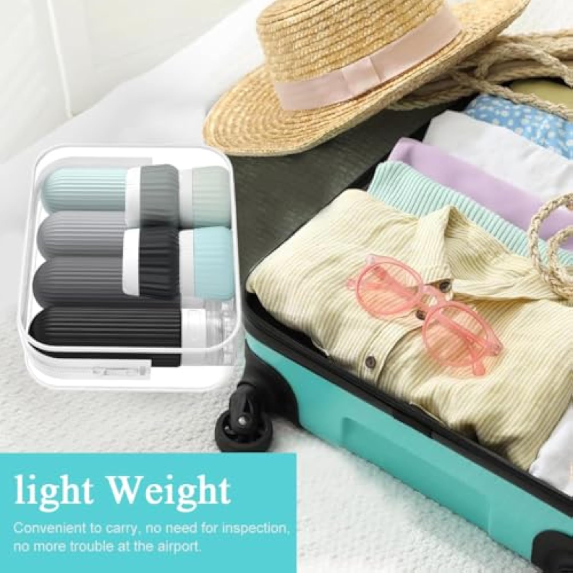 Travel Toiletry Containers Set, 8 Pc Travel Kit