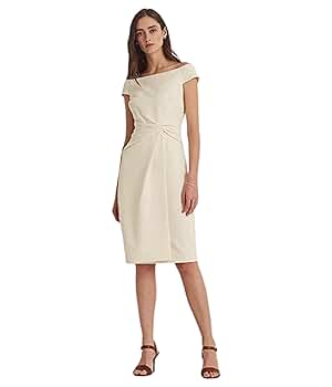 Lauren Ralph Lauren Crepe Off-The-Shoulder Dress Mascarpone