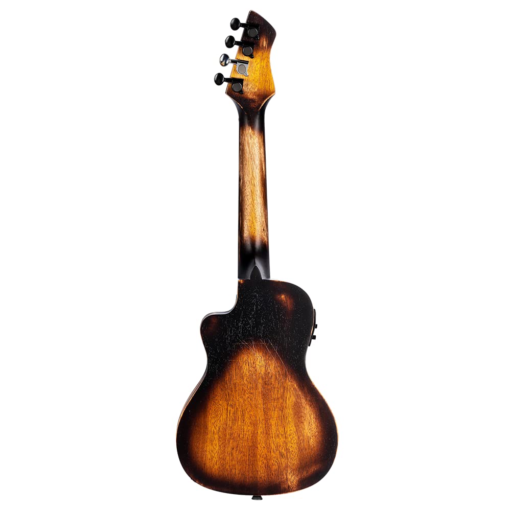 Ortega Guitars Ukulele Concerto Elettro-Acustico – The Private Room Series – Gig Bag Inclusa – Alaskan Abete Rosso / Mogano, Distressed Finish (DSSUITE-UKE)