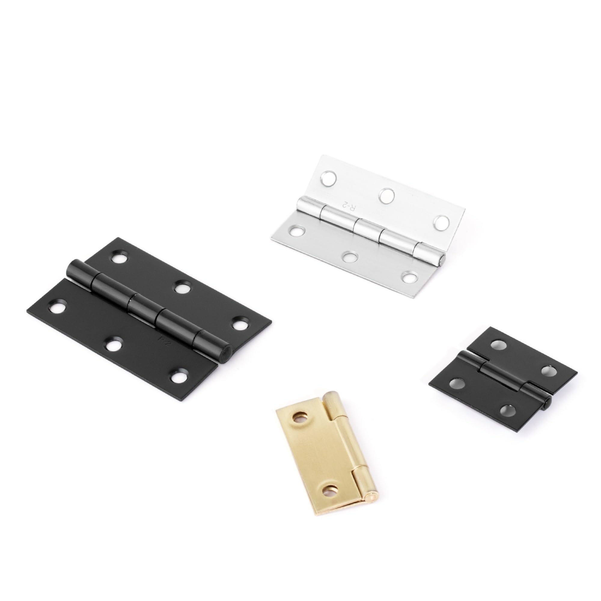 Stainless Steel Hinge 270 Degree Folding Black Small Hinges Cabinet Door Hinges 2Pcs(Golden 50.3mm 2pcs)