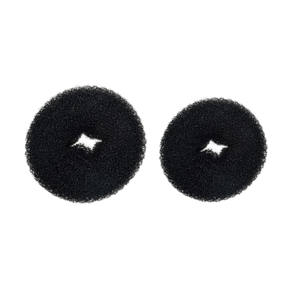 Set da 3 Pezzi per Chignon a Ciambella per Capelli Neri, Chignon ad Anello, modellatore per Ciambella per Capelli Corti e Sottili (6 cm, 8 cm, 12 cm)