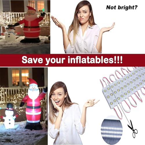 Image of LED Module,Replacement Lights For Inflatables White 20pcs 9.8 Ft 5730 SMD 150LM Per LED Module IP65 Waterproof Christmas Inflatables Light for Letter Sign with Tape Adhesive Backside (White Light)
