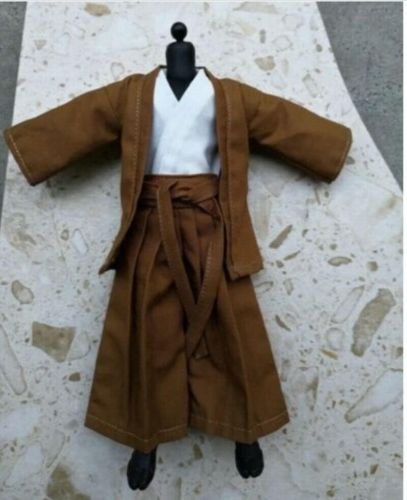 1/12 Scale Clothes Brown Samurai Suit Coat+Underwear+Pants+Belt Model2