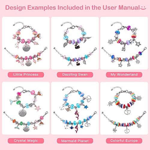 BOYIYUEQI Charm Bracelet Making Kit for Girls, DIY Jewelery Making, Unicorn/Mermaid/Swan/Dreamy/European Craft Gifts for Teen Girls colorful RYQL1 BOYIYUEQI 5