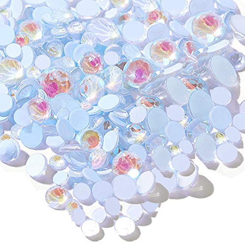 2 Bags Luminous Nail Rhinestones Flatback Fluorescent 3D Nail Crystal Glow in the Dark for Nails Decoration Mixed SS6 8 10 12 16 20