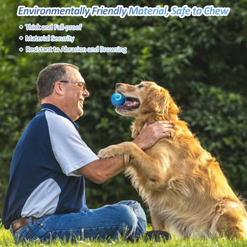 Bälle Spielzeug für Welpen, interaktives Hundespielzeug Ball, automatisches Rollspielzeug für Katze, USB wiederaufladbar, aktiviert, automatische Bewegung, Hundebälle Spielzeug mit LED-Blitz