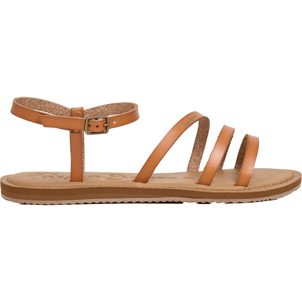 Pepe Jeans Women's Brown Flat Sandals, 3 Uk, Rio Sand Sandal